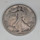 1916-D Obverse Walking Liberty Half Dollar VG 90% Silver Key Date