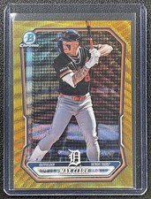 MAX CLARK 2026 BOWMAN CHROME #BCP-236 PROSPECT GOLD WAVE REFRACTOR 36/50 TIGERS