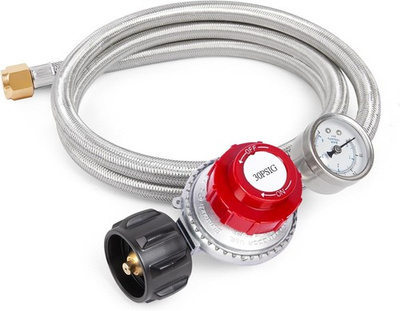 #ad 5FT High Pressure Propane Regulator Hose with Gauge 0 30PSI Adjustable Propane $35.99
