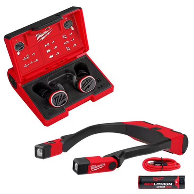 REDLITHIUM USB Red Wireless Bluetooth Noise Cancelling Earbud with 400 Lumens Re