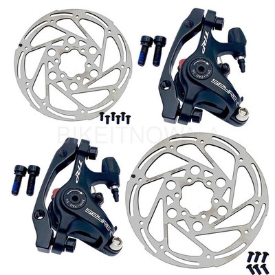 TRP Spyre Bike Disc Brake Caliper Set Mechanical,Front,160,Rear,140+Rotors Black