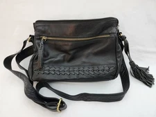Great American Leather Works Black Crossbody Purse Bag Handbag Adjustable Strap