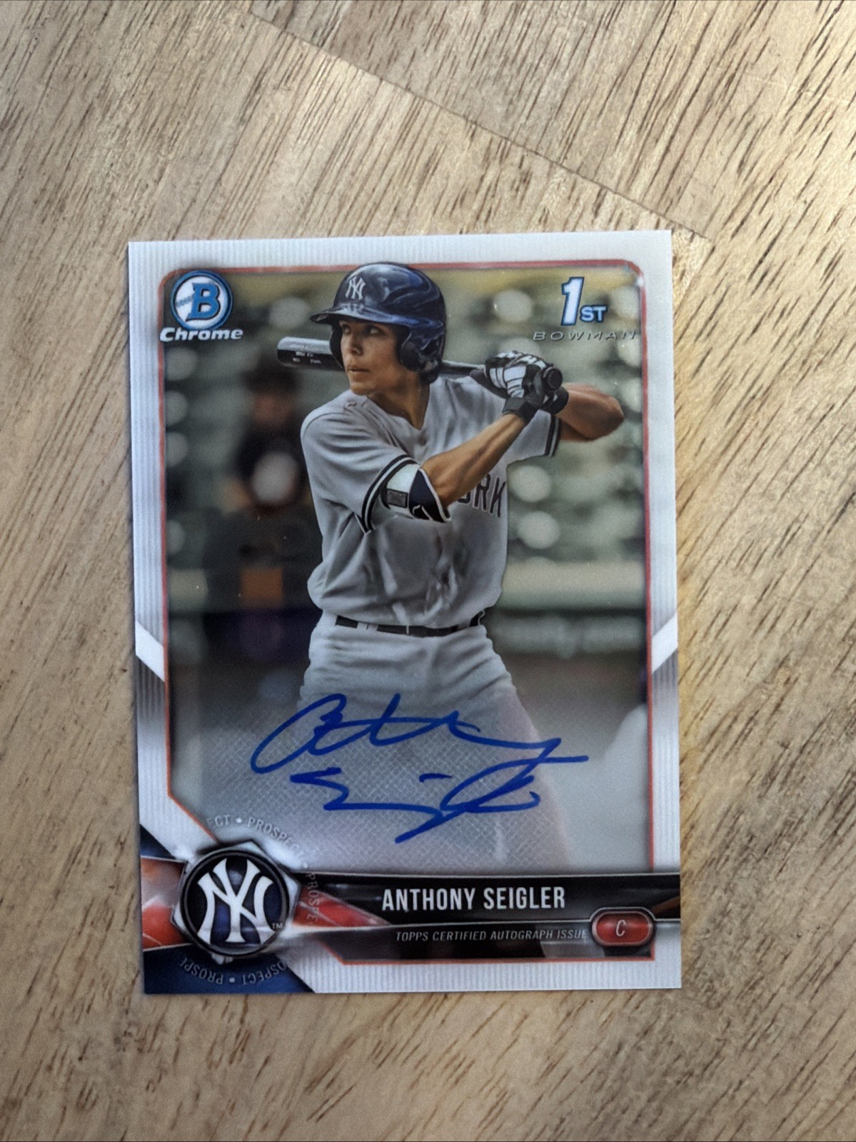 Anthony Seigler 2018 Bowman Draft Chrome Draft Auto #CDA-AS New York Yankees