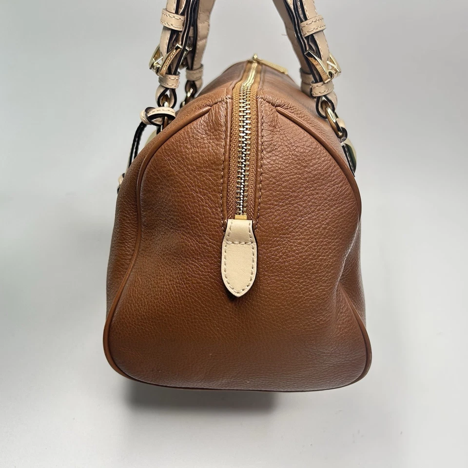 Bolso Cartera MICHAEL KORS Grayson Med Lujo Diseñador Marrón Cuero Guijarro Suave Foto 3 de 4