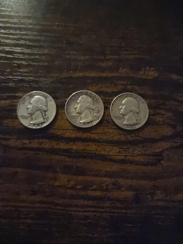 Lot Of 3 Silver Quarters 1953 54 And 56 Good Condition
