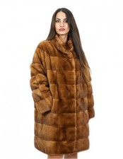 52 Mink Gold Fur Coat 91cm Horizontal with Pistagona Pocket...