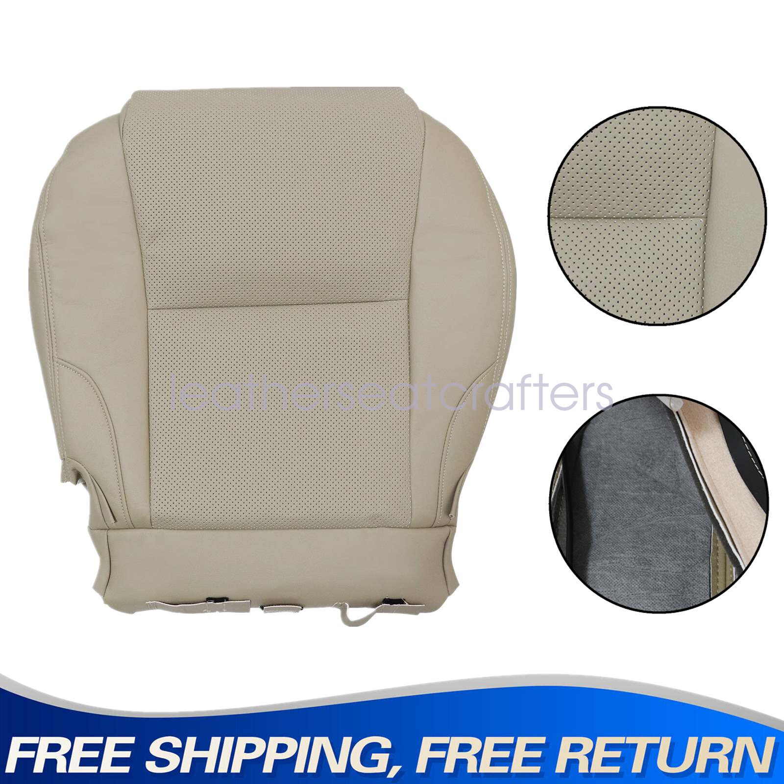 Cubierta de asiento de cuero de repuesto para parte inferior del conductor color tostado para Lexus IS250 IS350 2012 2013