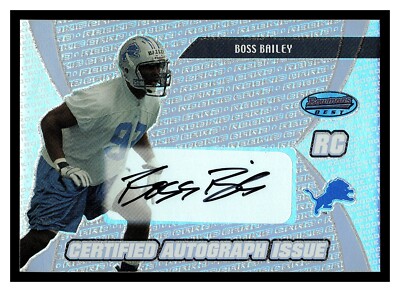 BOSS BAILEY CERTIFIED AUTOGRAH ISSUE #140 DETROIT LIONS BOWMANS BEST ROOKIE