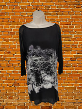 MINT VELVET BLACK DRESS SIZE UK 12 SILK WOMENS LONG SLEEVE SHEER FRONT PATTERN 