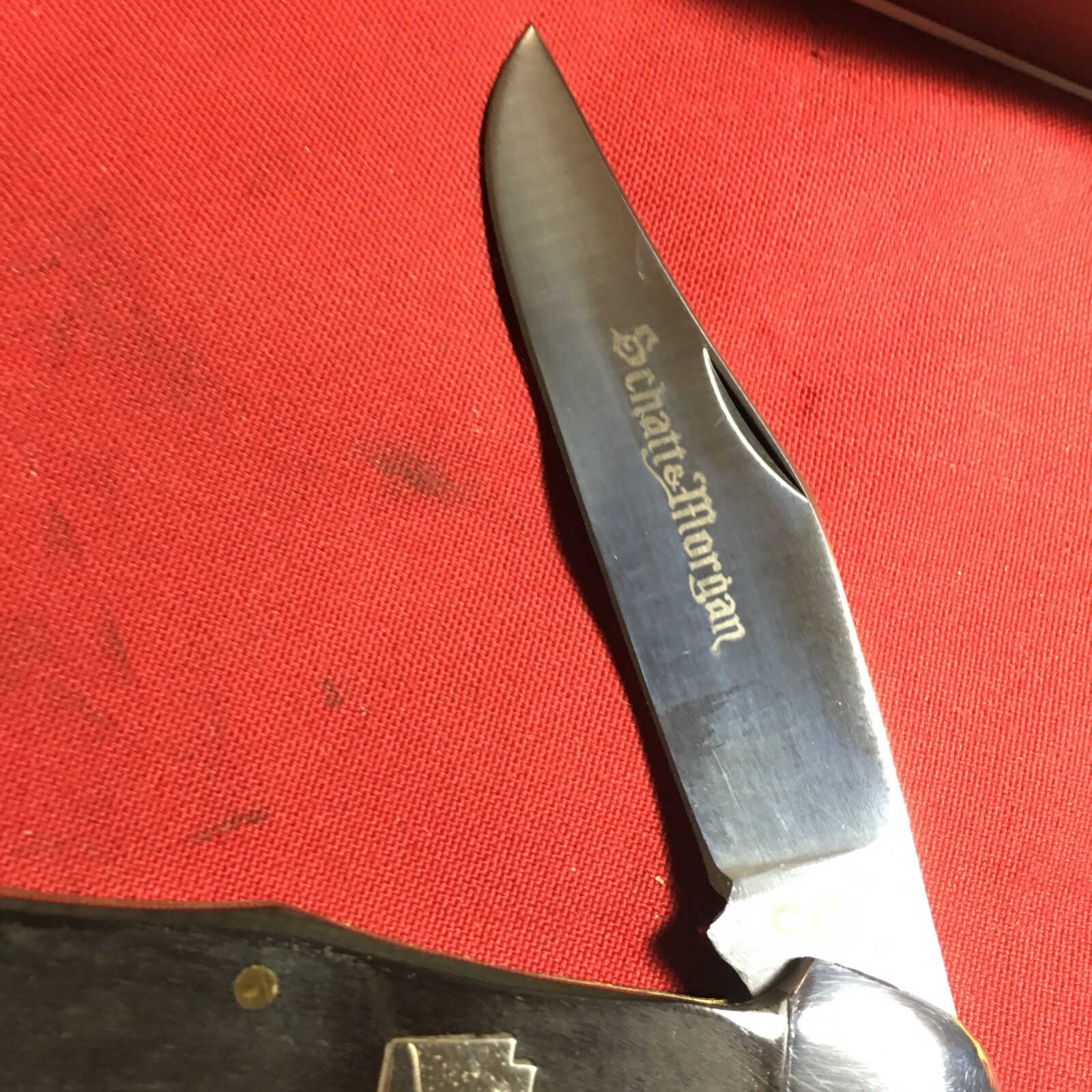 SCHATT & QUEEN FOLDING HUNTER GENUINE HORN KNIFE 44 6265 XX USA