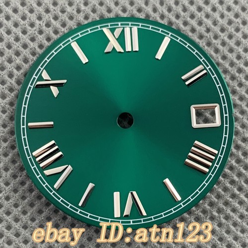 28.5mm Roman numerals black blue green white watch Dial fit NH35/NH35A movement - Picture 11 of 18