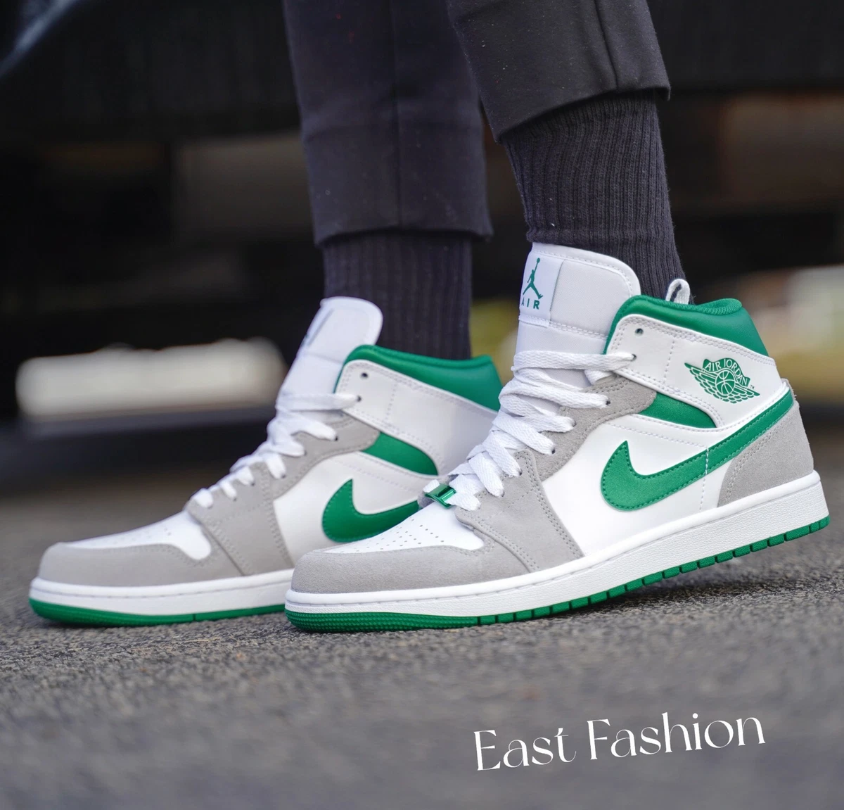 Nike Air Jordan 1 Mid SE White Pine Green Light Smoke Grey DC7294-103 & GS  size