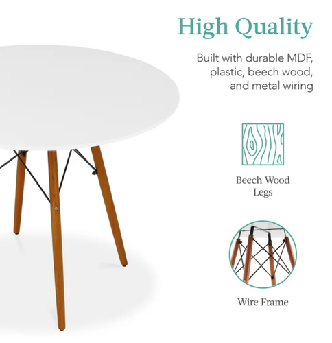 Juego de Comedor 4 Sillas y Mesa Moderna Blanca Cafe Kitchen Dining Table Set - Picture 9 of 10