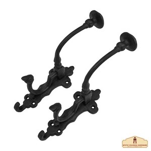 Cast Iron Wall Hooks Rustic Heavy Duty Retro Hangers For Coat Bag Towel Set of 2