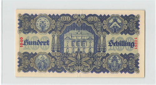 AUSTRIA 100 Schilling 1945, P-118, Handsome Original AU, Nice Grade. T5 - Picture 2 of 2