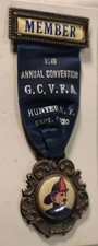 Vintage 1920 Volunteer Firemen's Association Medal - Hunter, New York