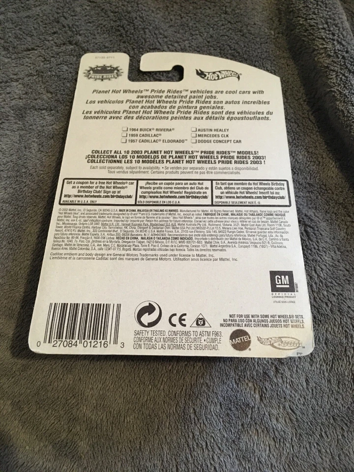 BRAND NEW Hot Wheels 2002 Pride Rides 1959 Cadillac #140 FACTORY SEALED - Image 2 of 2