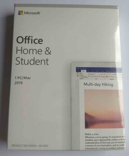 Microsoft Office Home and Student 2019 PKC, Win/MAC, NUOVO - Foto 1 di 1