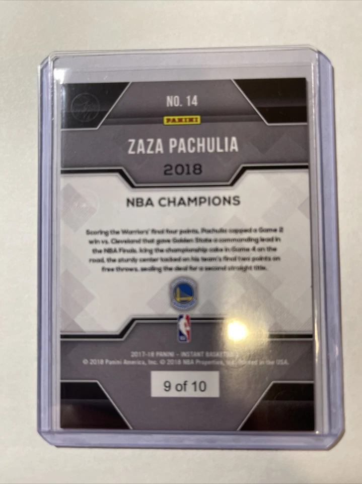 2017-18 PANINI Instant NBA CHAMPIONS GS Warriors #14 Green ZAZA PACHULIA - #9/10 - Image 2 of 2
