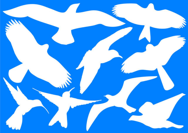 18 white bird stickers for windows conservatories glass houses for bird protection- AH12017