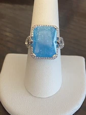 All Around Boutique AAB SIZE 8 Ring Blue Sandstone Large Stone .925