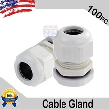100 Pieces PG21 White Waterproof Connector Gland 13-18mm Dia Cable
