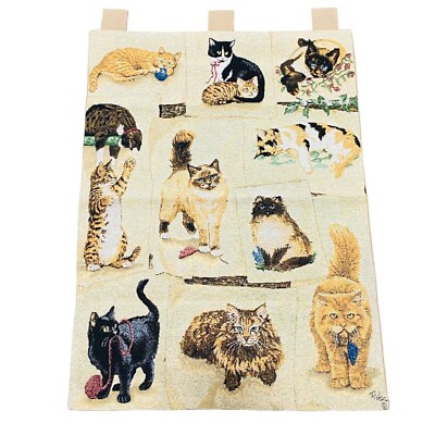 Curious Kitties Cats Tapestry Wall Hanging ~ Artist Linda Picken