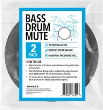 Kick Drum Mute Pads for Silent Bass Drum - 2 Pack - Mute Pad for Quiet Practice