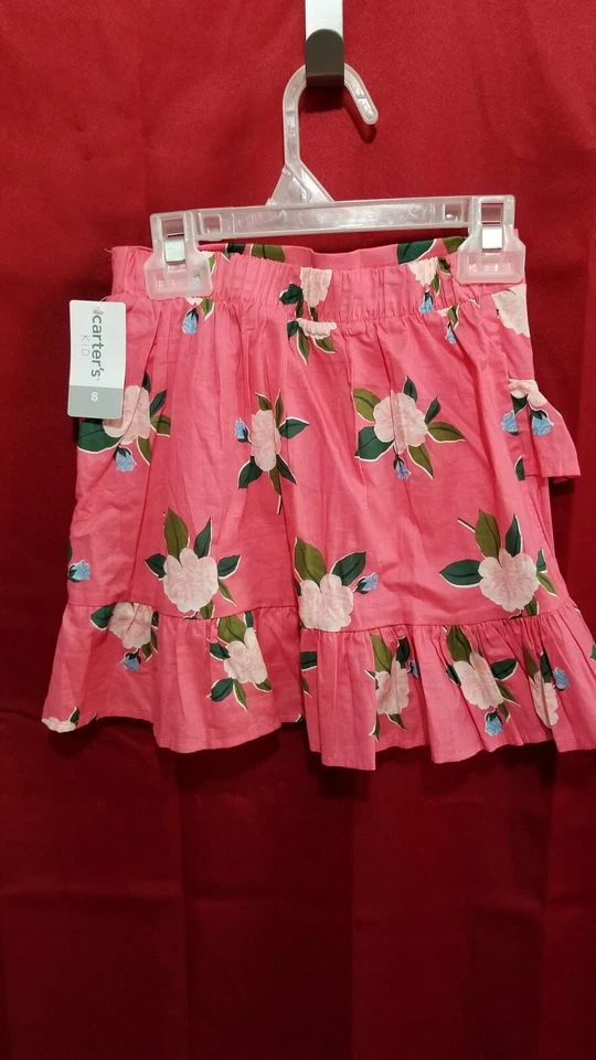 Falda Floral Carter para Niña Talla 8 Nueva Con Etiquetas Color Coral/Rosa Niveles Volantes  Foto 3 de 3