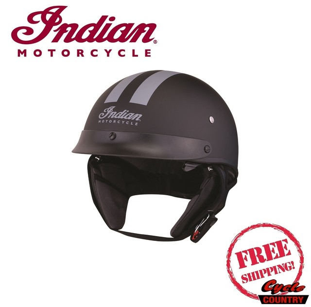 GENUINE INDIAN MOTORCYCLE HALF HELMET W/ DROP DOWN VISOR MATTE BLACK W/ GRAY eBay