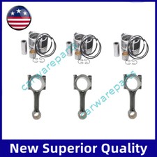 3pcs Connecting Rod+3 Set Piston For For Mitsubishi L3c Engine Tractor Excavator