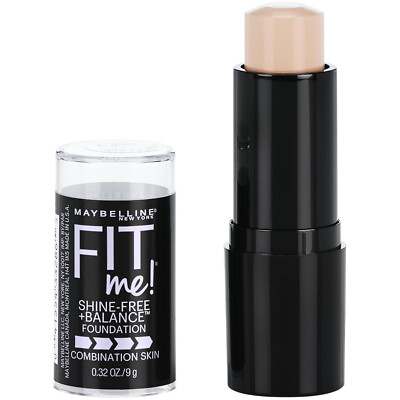 2xMAYBELLINE ''FITme FOUNDATION MAKE UP SHINE-FREE+BALANCE STICK'' -110 PORCELAIN