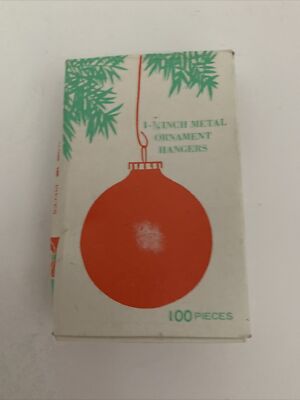 Vtg Christmas Ornament Hangers Commodore Box decor red green (box only)