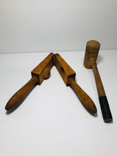 Vintage Wooden Meat Mallet Tenderizor & Lemon Citrus Garlic Press Lot Of 2 - Picture 4 of 5