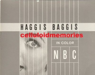 Original NBC Telop Bump Card Promo Photo 1958 Haggis Baggis Show DBW # 2