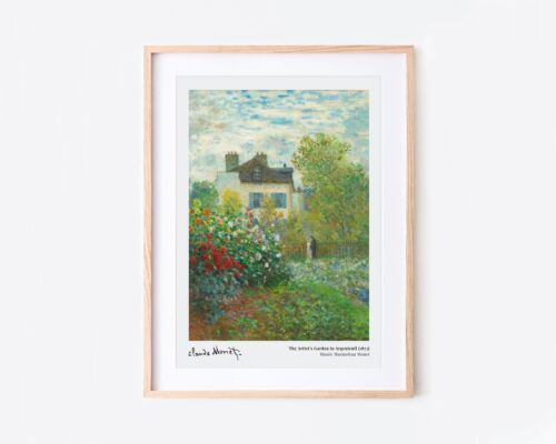 Claude Monet The Artist's Garden in Argenteuil 1873 Vintage Poster Art Print N20 - Picture 2 of 8
