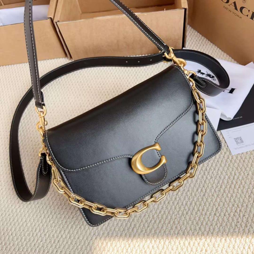 COACH Chain Tabby Crossbody Shoulder Bag in Black for Women - New