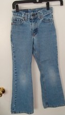 Vintage Jordache Kids' Size 8 Flared Jeans, 1970s-1980s Light Wash Denim
