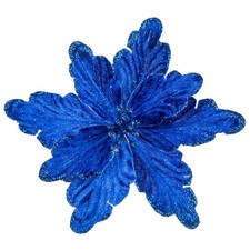 7pcs Poinsettia Flowers Picks Artificial Glitter Poinsettia Flowers With Stems C