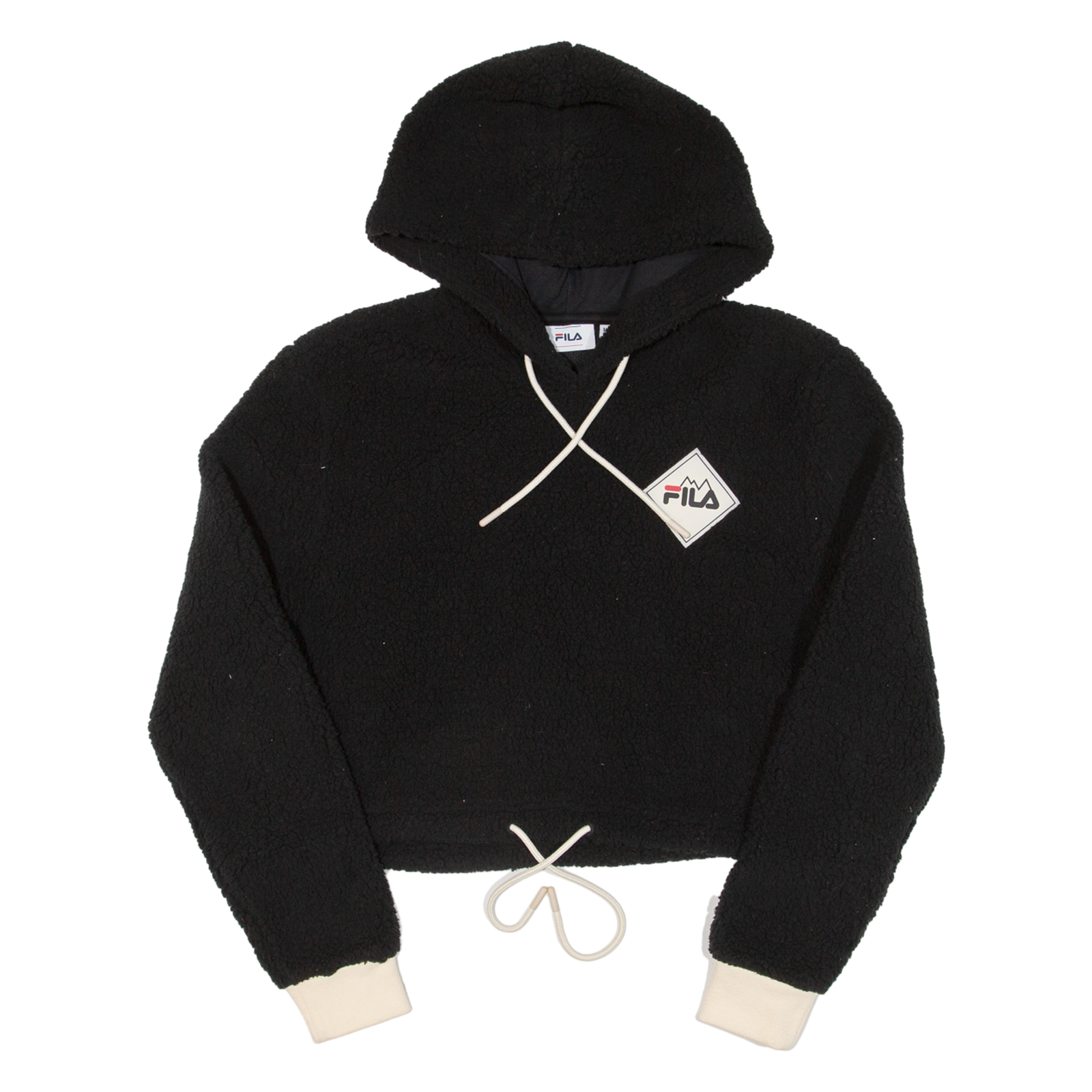 FILA Cropped Felpa Donna Nera con Cappuccio M