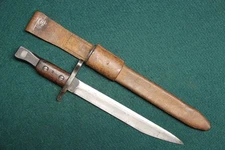 WWI WW1 Canadian Ross Bayonet & Leather Scabbard Mk II Modified Free Shipping