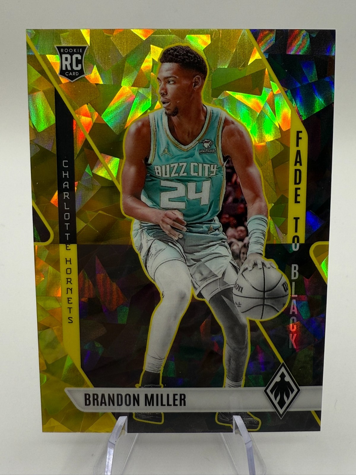 2023-24 Panini Phoenix Fade to Black Brandon Miller #8 Yellow Ice /175 Rookie RC