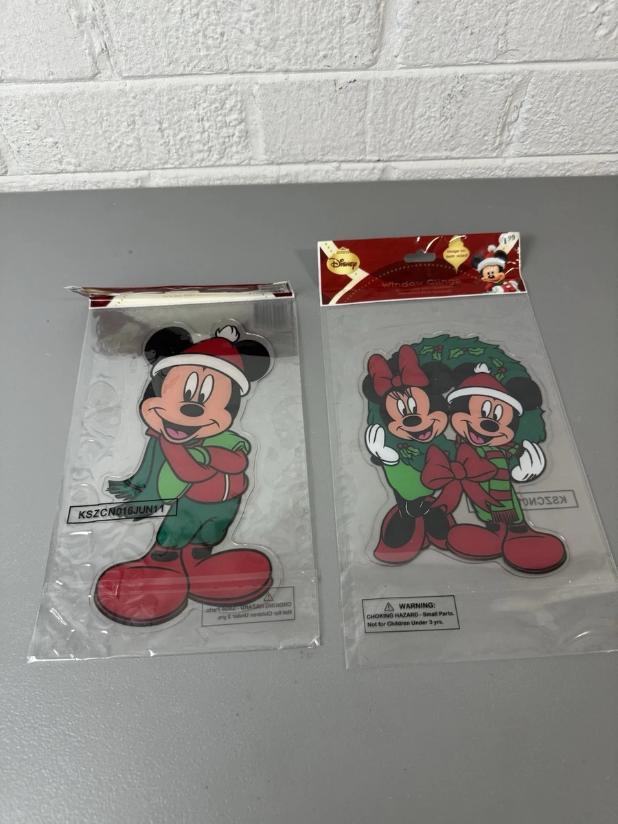 2 Paquetes De Gel Para Ventanas Navidad Adhesivos Disney Mickey & Minnie Mouse