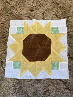 12 1/2'' handmade sunflower quilt block