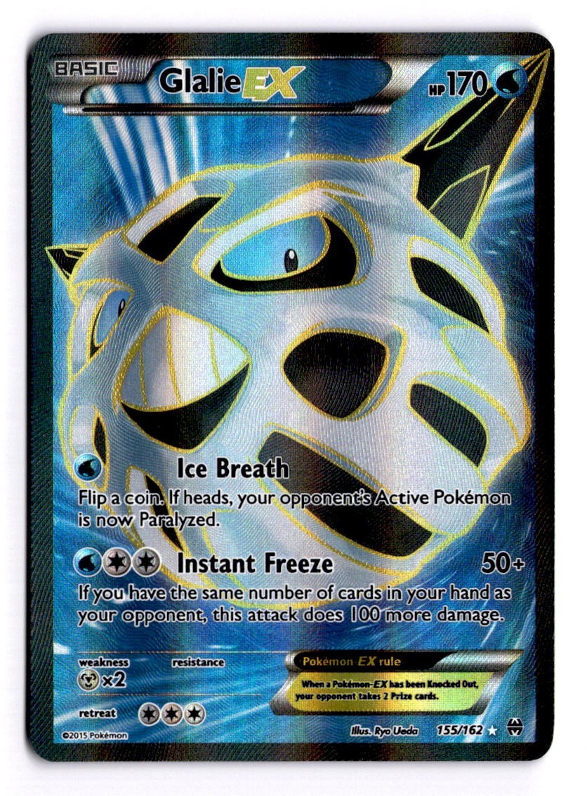 Pokemon TCG Glalie EX Full Art Holo Ultra Rare Card 155/162 XY Breakthrough
