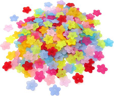 Honbay 100G Approx.260Pcs 18Mm Assorted Color Acrylic Frosted Flower Bead Caps