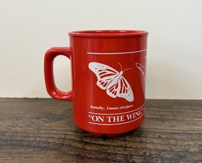 Smithsonian Institution On The Wings Red Plastic Mug Flying Bat Butterfly Bird