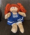 1984 Cabbage Patch Kids Doll Vintage Red Hair Blue Eyes Rare Blue Velvet Dress