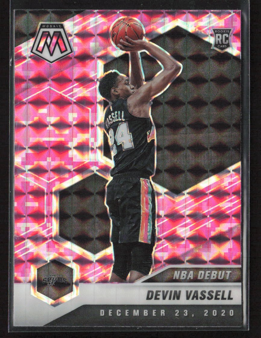 Devin Vassell 2020-21 Panini Mosaic #278 Mosaic Camo Pink San Antonio Spurs