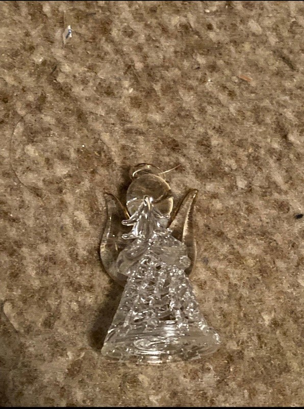 Vintage Silvestri Hand Spun Glass Angel Christmas Ornament Angel